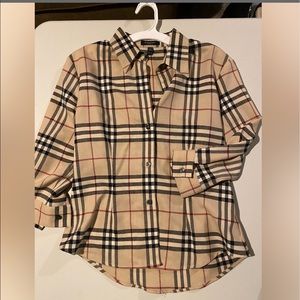 Burberry plaid button up shirt